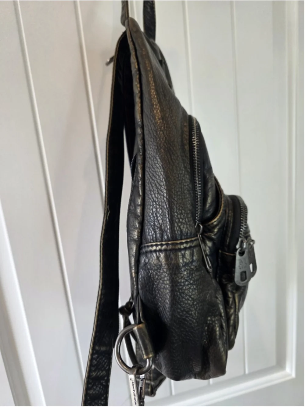 Montana West Select Black Sling Backpack Faux Leather Crossbody Travel Bag Purse